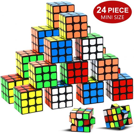 Nunki Toy Party Puzzle Toy,24 Pack Mini Cubes Set Party Favors Cube Puzzle, 1.18 Inch Puzzle Magic Cube Eco-friendly Safe Material with Vivid Colors,Party Puzzle Game for Boys Girls Kids Toddlers