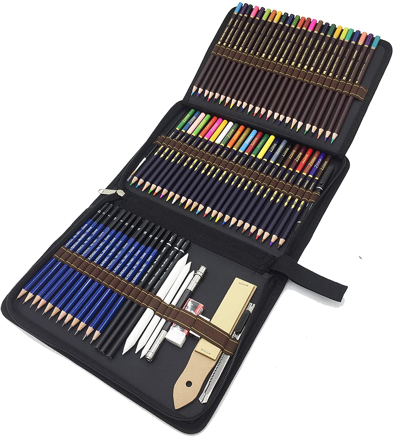 WGOT Drawing Pencils, 72 Pieces Sketch Pencils and Coloured Pencils - for Colouring and Drawing - Ideal for Artists Adults