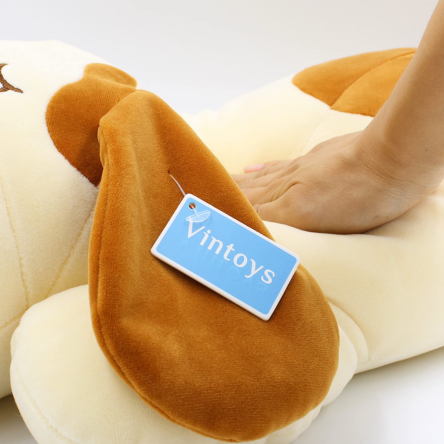 Vintoys Sleeping Dog Hugging Pillow Stuffed Animals Plush Soft Toy Brown 23.5", 23.5 inches long and 13 inches wide - Image 4