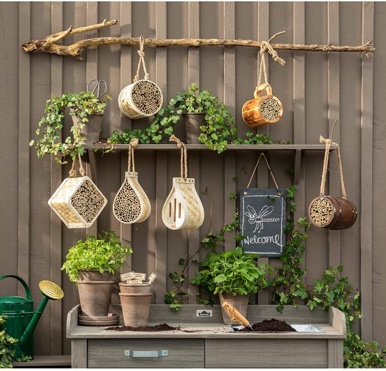 Dehner Natura Monza Insect Hotel Approx. 15.5 x 15 x 15.5 cm Bamboo/Plywood Natural - Image 4
