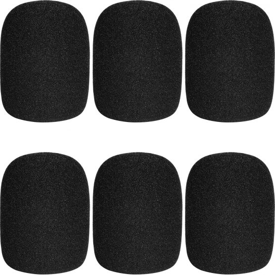 Microphone Mic Covers Foam Black ChromLives Handheld Mic Windscreen Microphone Foam Cover Perfect Pop Recording Top Grade 6 Pack