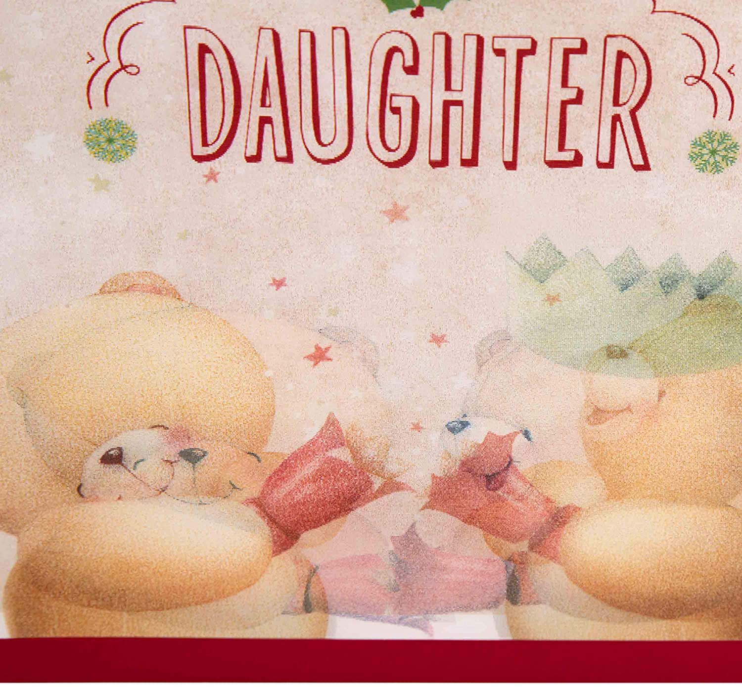 Hallmark 25499056 Large Forever Friends Daughter Christmas Card 'Lenticular', red|brown - Image 4