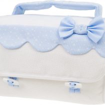 Filet - Beauty Case, Italian Product for Babies/Early Childhood, Externally: Cotton and Internally: Polyester - White, Light Blue