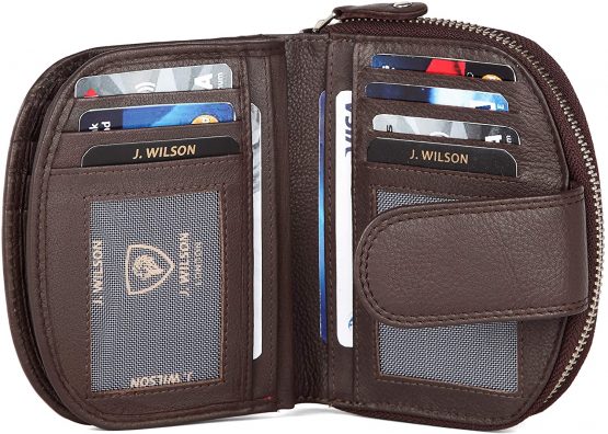 Ladies RFID Safe Designer Leather Purse Card Women Wallet Zip Pocket Boxed - Image 3