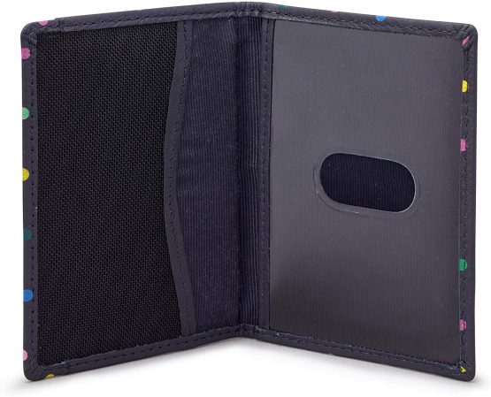 Polka Dot Leather Oyster Card Holder/Travel Pass Holder by 1642 (Blue) - Image 2