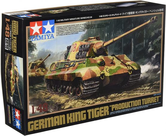 TAMIYA 300032536 1:48 German King Tiger Henschel Tower, Faithful Replica, Model Building, Crafts, Hobby, Gluing, Plastic kit, Assembly, Unvarnished