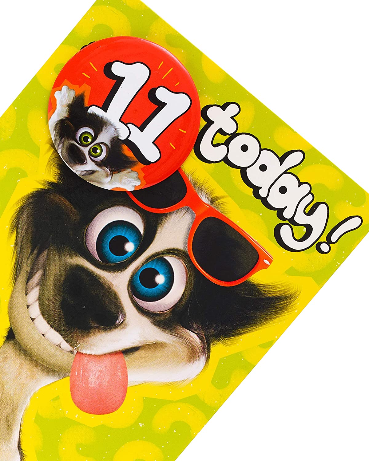 UK Greetings 11th Birthday Card for Him/Friend - Wacky Dog Design, Multi, 159 mm x 159 mm - Image 4