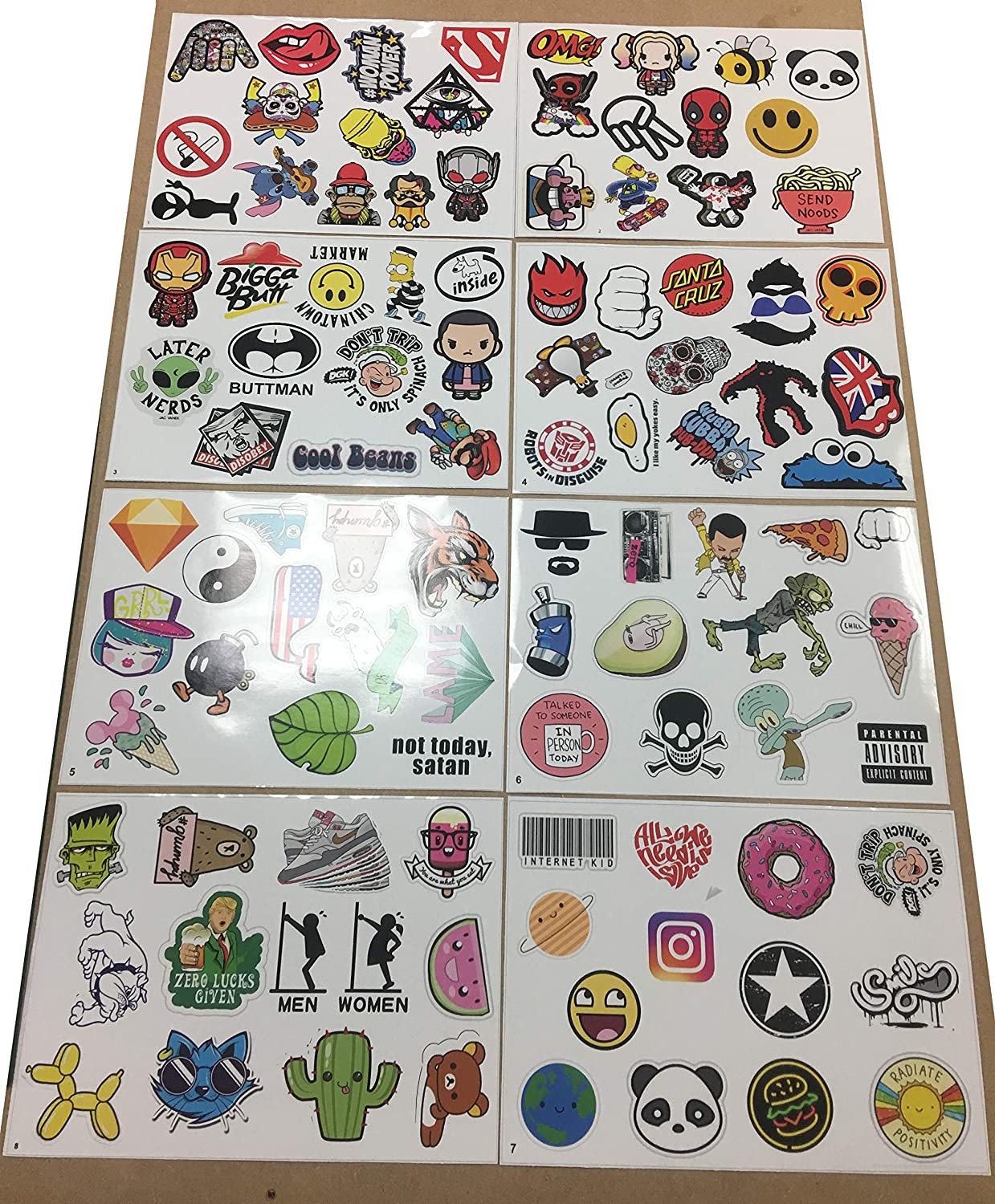 (100 Pack) Sticker Bomb Pack Variety Vinyl Car Sticker Motorcycle ...