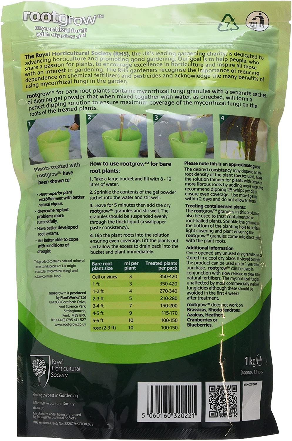 Plantworks Ltd RG1000GEL Empathy RHS 1Kg Rootgrow Mycorrhizal Fungi with Gel Sachet - Image 2