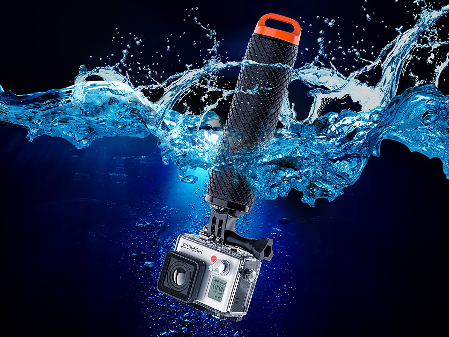 Waterproof Floating Hand Grip Compatible with GoPro Hero 13 12 11 10 9 8 7 6 5 4 3+ 2 1 Session Black Silver Handler & Handle Mount Accessories Kit for Water Sport and Action Cameras (Orange) - Image 4