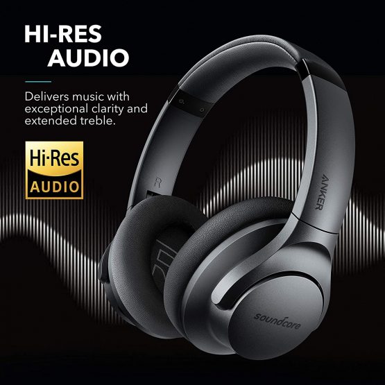 Anker Soundcore Life Q20 Hybrid Active Noise Cancelling Headphones, Wireless Over Ear Bluetooth Headphones, 40H Playtime, Hi-Res Audio, Deep Bass, Memory Foam Ear Cups, for Travel, Home Office - Image 3