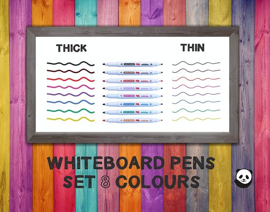 8 Whiteboard Markers by SmartPanda – Dual Tip, Medium and Fine – Dry Wipe, Perfect for Home, School or Office - 8 Set - Image 2