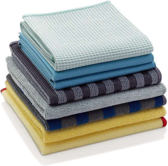 E-Cloth Home Cleaning Set, Reusable Microfibre Cleaning Cloths, 300 Wash Guarantee, Assorted Colors, 8 Piece Set