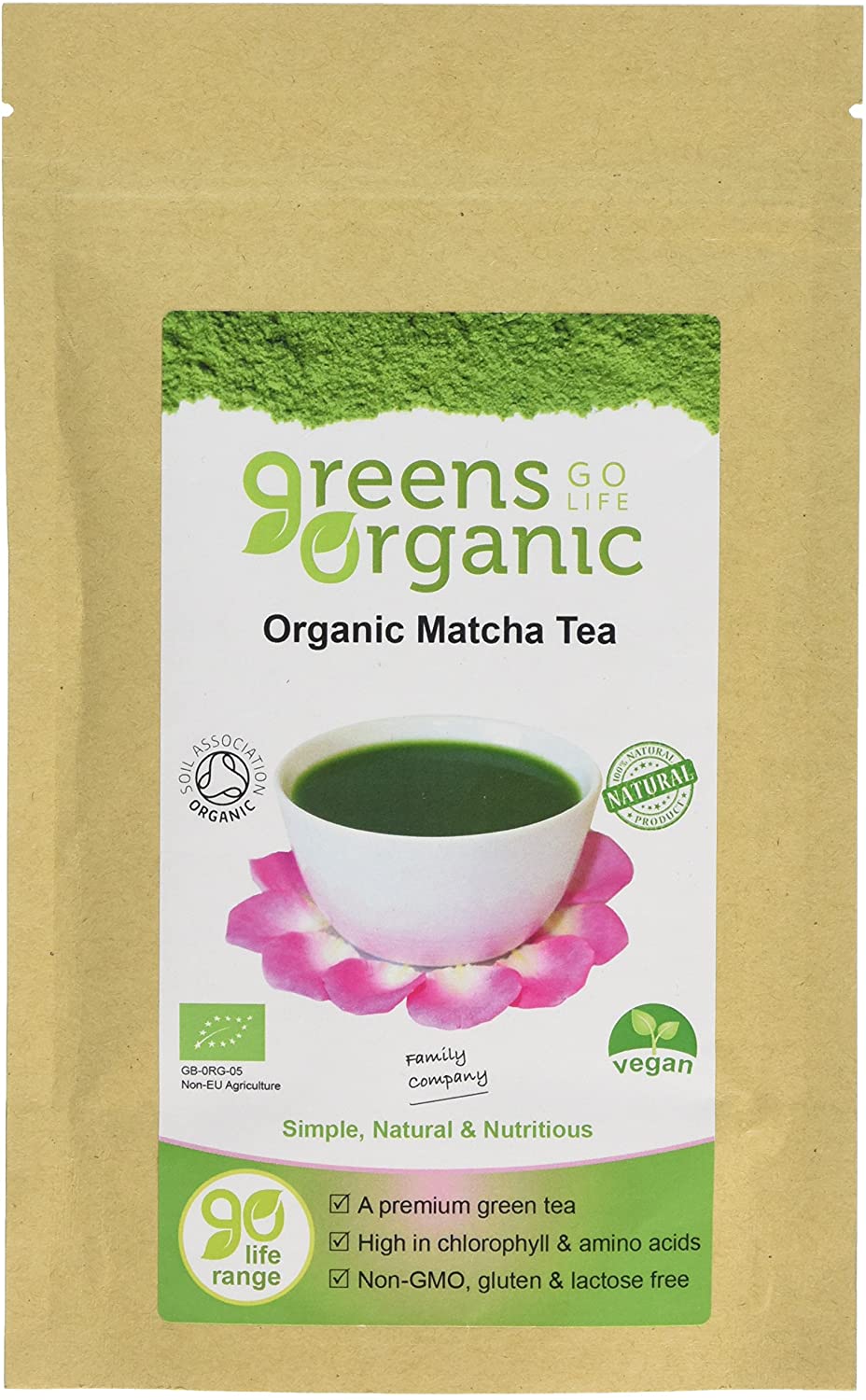 Greens Organic 50 g Matcha Tea, White, 50g