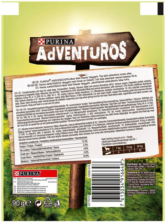 Purina Adventuros Nuggets Dog Treats Boar Flavour, 90 g (Pack of 6) - Image 3