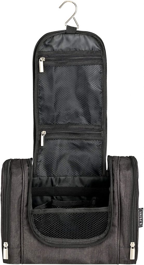 BE Classic Toiletry Bag (Black). Large Capacity, Water-Resistant, Hanging wash Bag. Dimensions 28 x 13 x 22cm. Available in six Colours. - Image 2