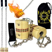 Flames 'N Games CLASSIC PRO Fire Poi Set - 2x65mm Wicks + Free Travel Bag