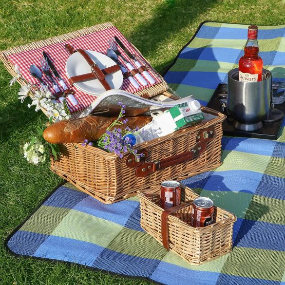 SONGMICS 195 x 150 cm Picnic Blanket Waterproof Backing GCM50C - Image 2
