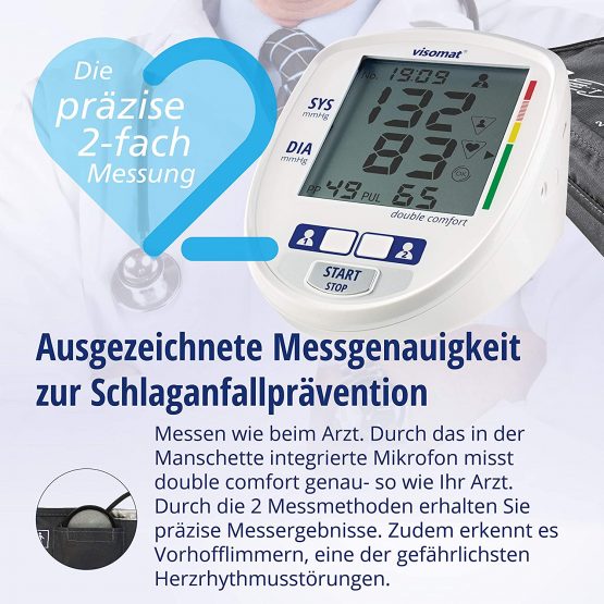 visomat Double Comfort Blood Pressure Monitor with Microphone Cuff - Image 2