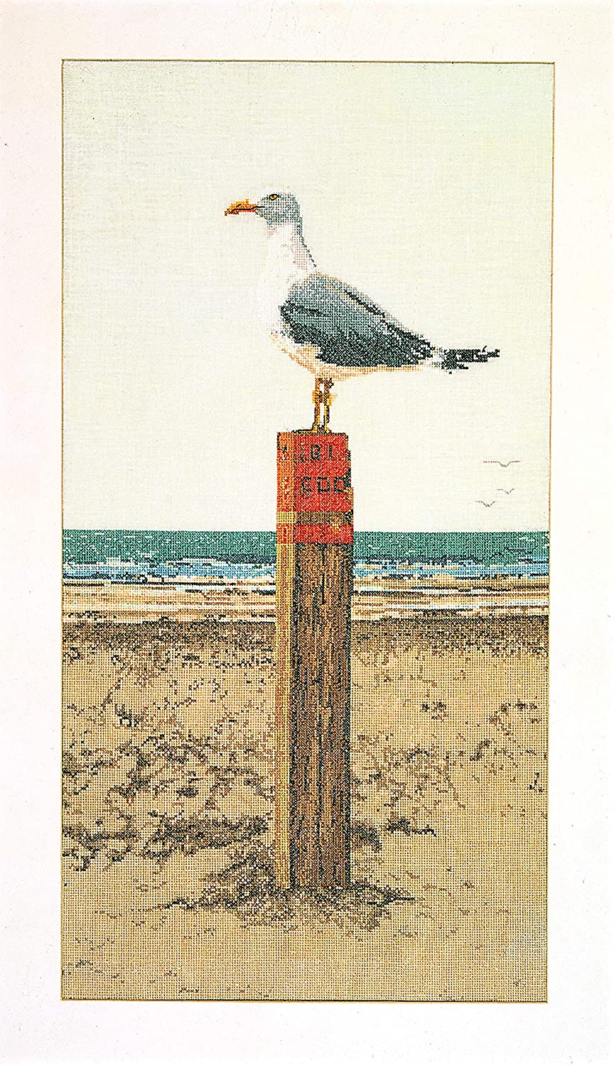 Thea Gouverneur Seagull On Aida Counted Cross Stitch Kit-13-inch x 25.5-inch 16 Count, 33 x 65cm
