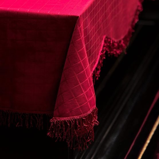 Clairevoire Upright Piano Top Cover [Classic wine] | Double layered with inner lining | Minimalist & Modern Design | Protects against dust and scratches | for vertical upright pianos | 200 x 70cm - Image 4