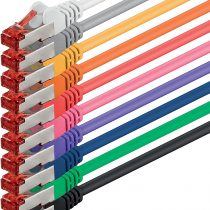 0,25m - 10 colors - CAT.6 Ethernet Lan Network Cable RJ45 | 10/100/1000/Mbit/s | Patchcabel | CAT 6 | S-FTP | double shielded | PIMF | 250 MHz | 4x2xAWG26/7 | halogen free| compatible with CAT 5 / CAT 6a / CAT 7 | for switch, router, modem, patchpannel, access Point, patchfields