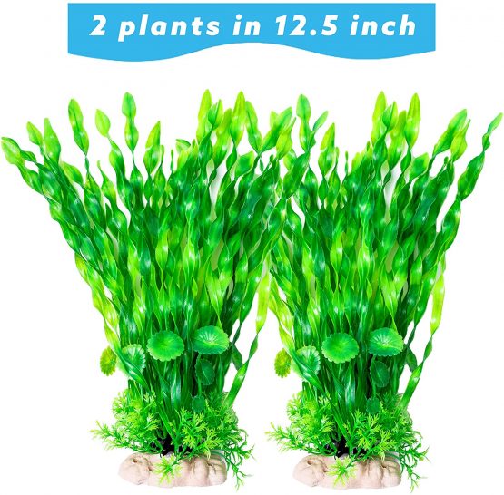 BEGONDIS 2 Pcs Artificial Water Plants, Fish Tank Aquarium