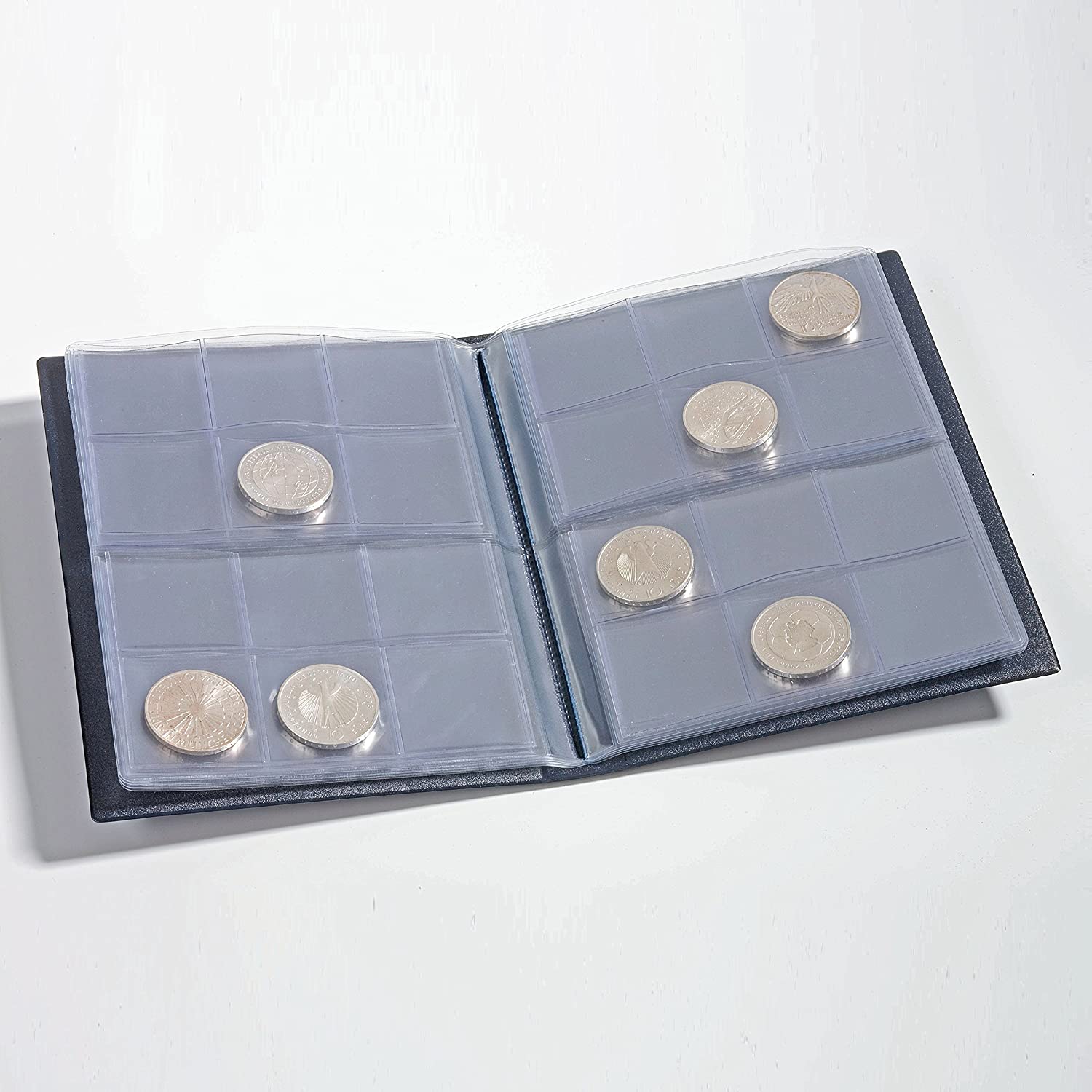 Leuchtturm 335392 Pocket album for 96 coins - Collector's album for coins with 8 sheets for 12 coins each - blue - Image 2