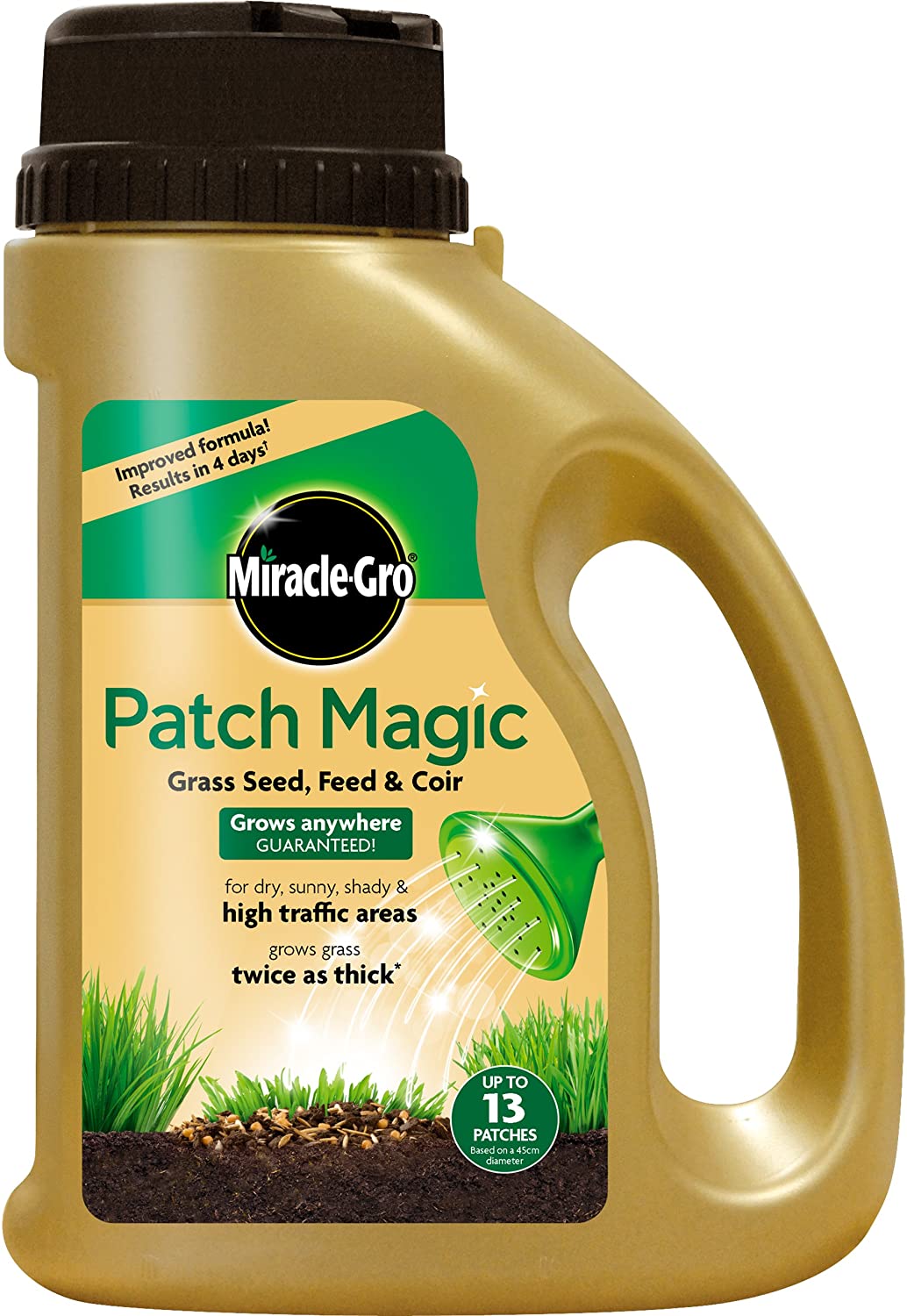 Miracle-Gro Patch Magic Grass Seed, Feed and Coir, 1015 g, Green, 1 kg