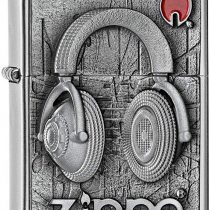 Zippo Lighter, Brass, Chrome, 5.5 x 3.5 x 1 cm