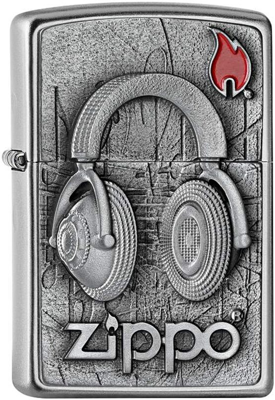 Zippo Lighter, Brass, Chrome, 5.5 x 3.5 x 1 cm