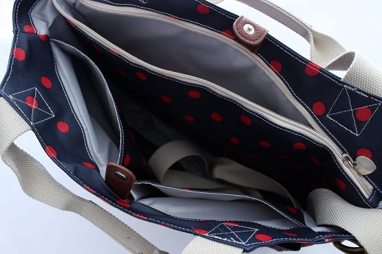Ladies Oilcloth Business Laptop Bag Case Handbag Floral Polka Dot - Image 4