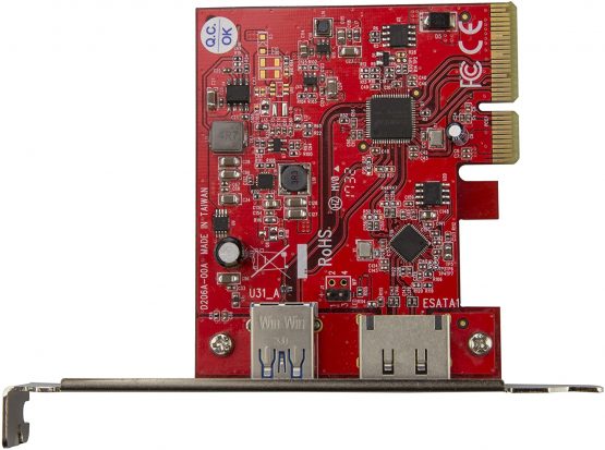 StarTech USB 3.1 PCIe Card - 2 port - 1 x USB-A and 1 x eSATA - 10Gbps - USB 3.1 Card - eSATA Card - USB 3.1 Expansion Card (PEXUSB311A1E) - Image 4