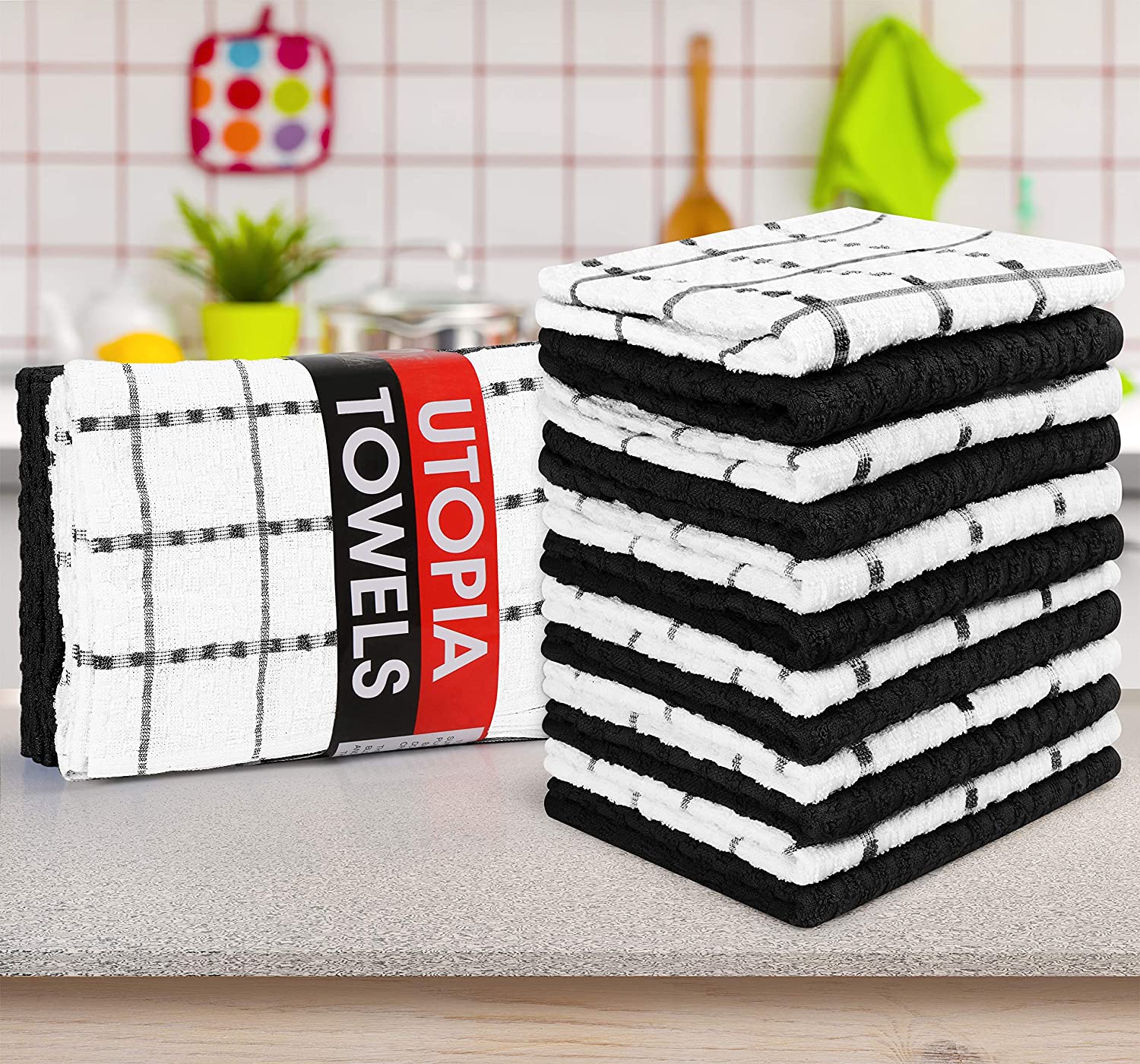 Utopia Towels -12 Kitchen Towels Set, 38 x 64 cm, 100% Ring Spun Cotton Super Soft and Absorbent Dish Towels - Image 2