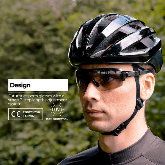 BBB Cycling BSG-61PH Commander PH Sport Glasses with Adaptable Lenses and Hydrophobic Coating for Road and Mountain Biking, , Gloss Metallic Black, One Size - Image 2