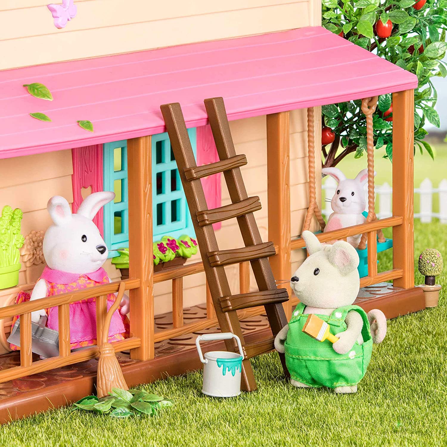 Li'l Woodzeez, Hoppingoods Rabbit Family, Set of 4 Collectible Posable Bunny Figures with Storybook - Image 4