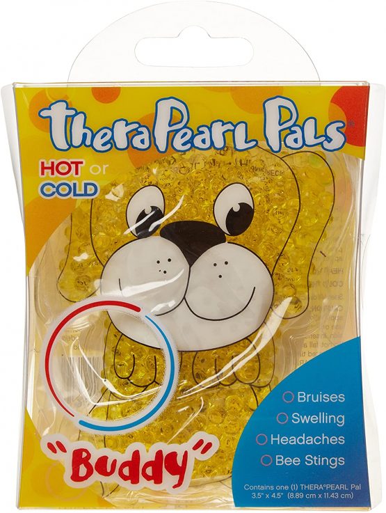 TheraPearl Children's Pals, Buddy the Puppy, Non Toxic Reusable Animal Shaped Hot and Cold Therapy Pack, Flexible Compression for Injuries, Swelling, Bruising, Pain Relief, Bee Stings