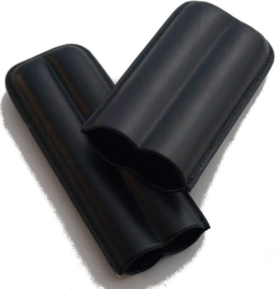GERMANUS Cigar Case for 2 Cigars in Black Made from Leather - Image 2