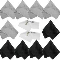 ECO-FUSED Microfiber Cleaning Cloths - 12 Pack - For Cleaning Glasses, Spectacles, Camera Lenses, iPad, Tablets, Phones, iPhone, Android Phones, Laptops, LCD Screens and Other Delicate Surfaces