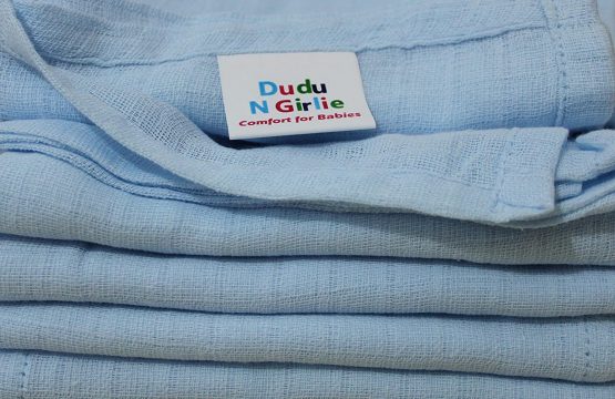 Dudu N Girlie 6 Pack 100% Pure Cotton Baby Muslin Squares 70x70cms, Blue - Image 2