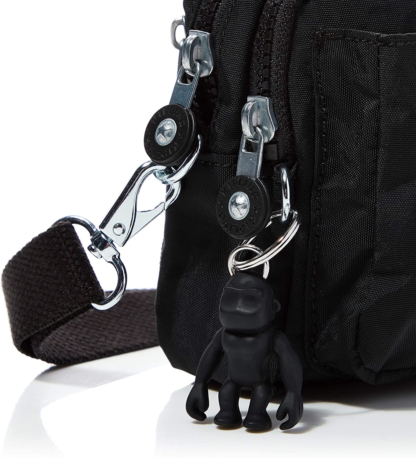 Kipling ABANU Multi Small Crossbody Convertible to waistbag, Black Noir (Black), Black / Black - Image 4