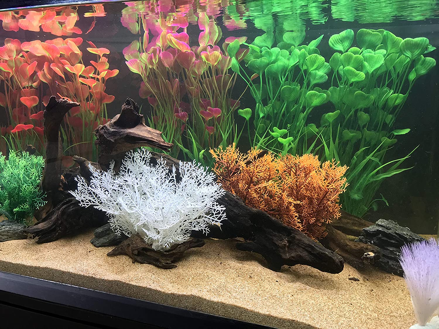 BEGONDIS 2 Pcs Artificial Water Plants, Fish Tank Aquarium Decorations, Made of Soft Plastic - Image 3