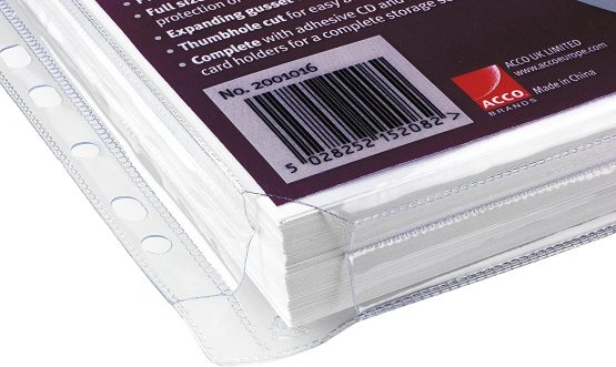 Rexel Nyrex A4 Plastic Punched Pocket Wallets with CD & Business Card Holders, Heavy Duty, Pack of 5, 2001016 - Image 3