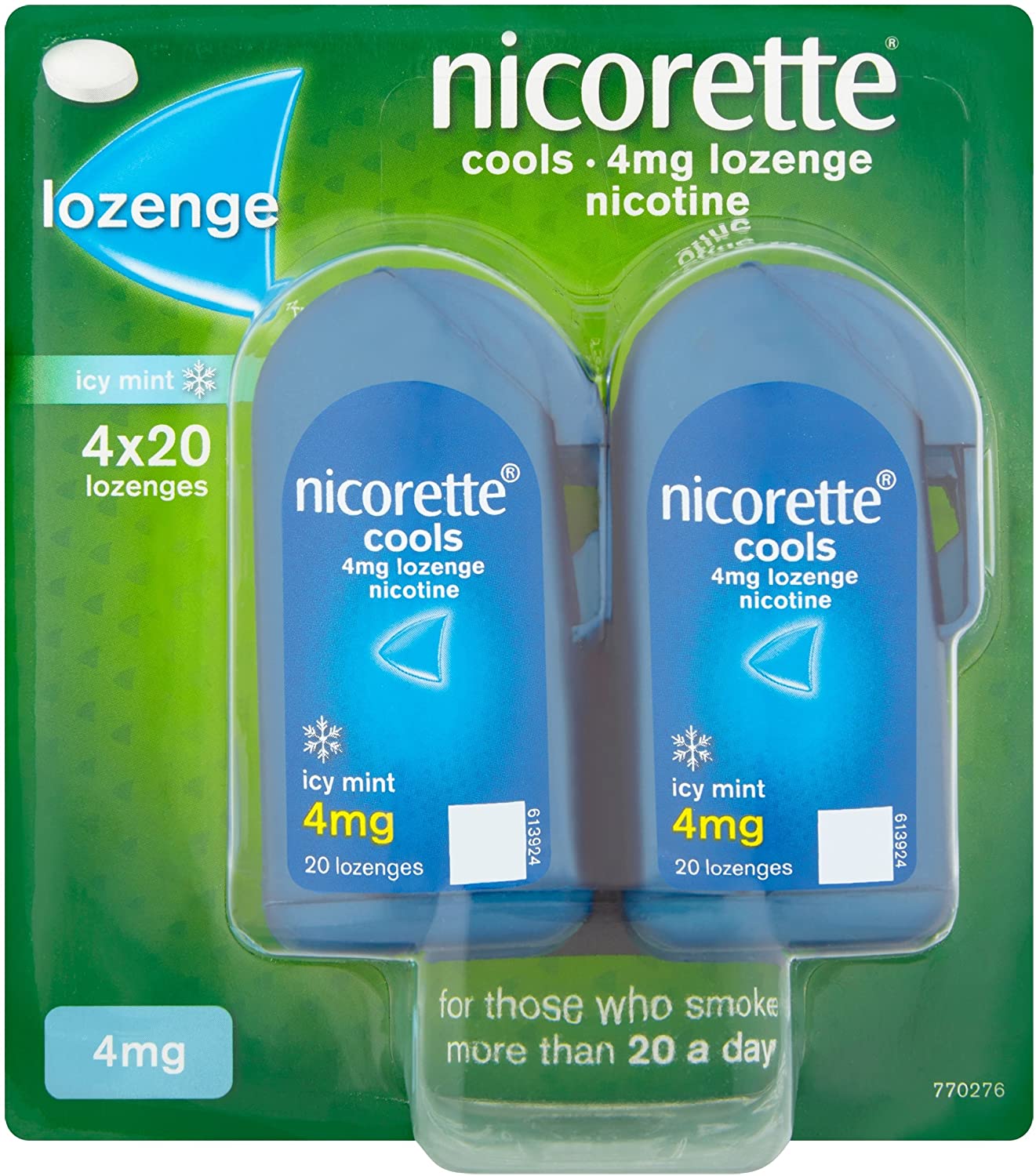 Nicorette Cools 4 mg Lozenge-4 x 20 Icy Mint Nicotine Lozenges (Quit Smoking and Stop Smoking Aid)