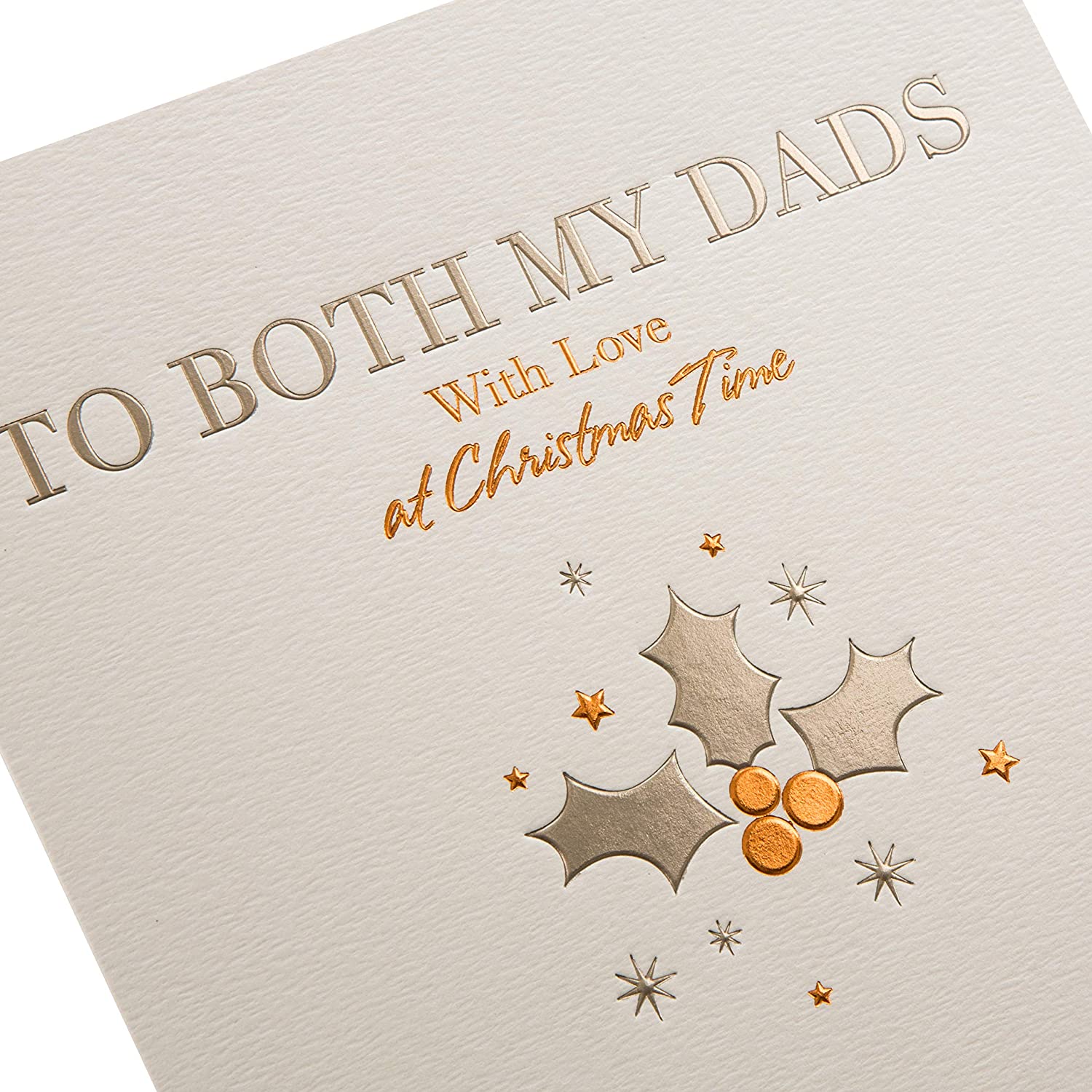 Christmas Card for 'Both My Dads' from The Hallmark Studio - Embossed Silver and Copper Foil Design, 18cm x 16cm - Image 3