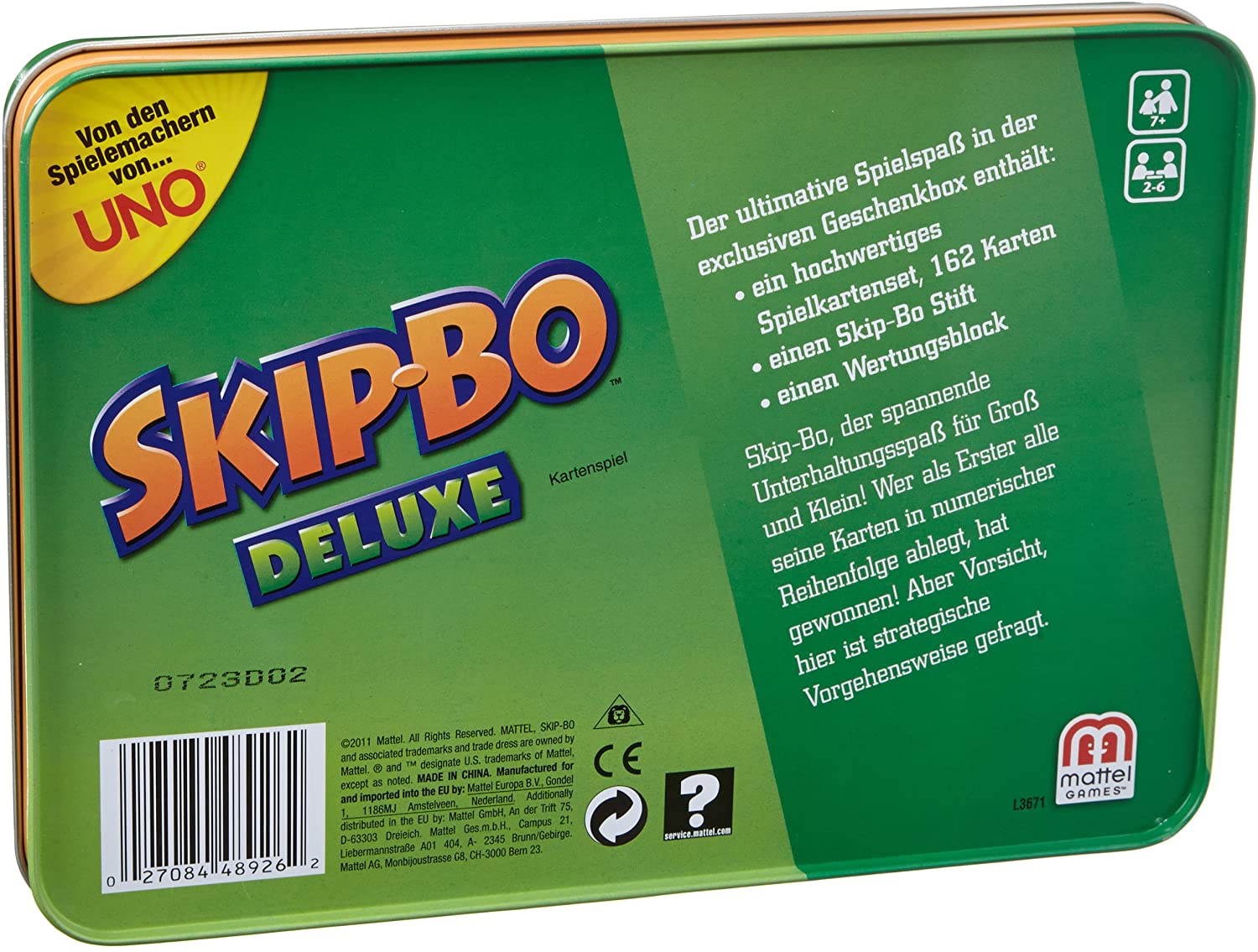 Mattel Games, SKIP Bo , tin box version, sequencying card games, strategy and fun , for ages +7 , L3671, Deluxe, Small - Image 2