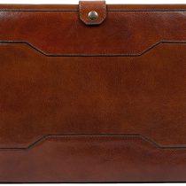 Time Resistance Hand-Crafted Full Grain Leather Documents Holder Leather Organizer Portfolio Laptop Holder (Amber)
