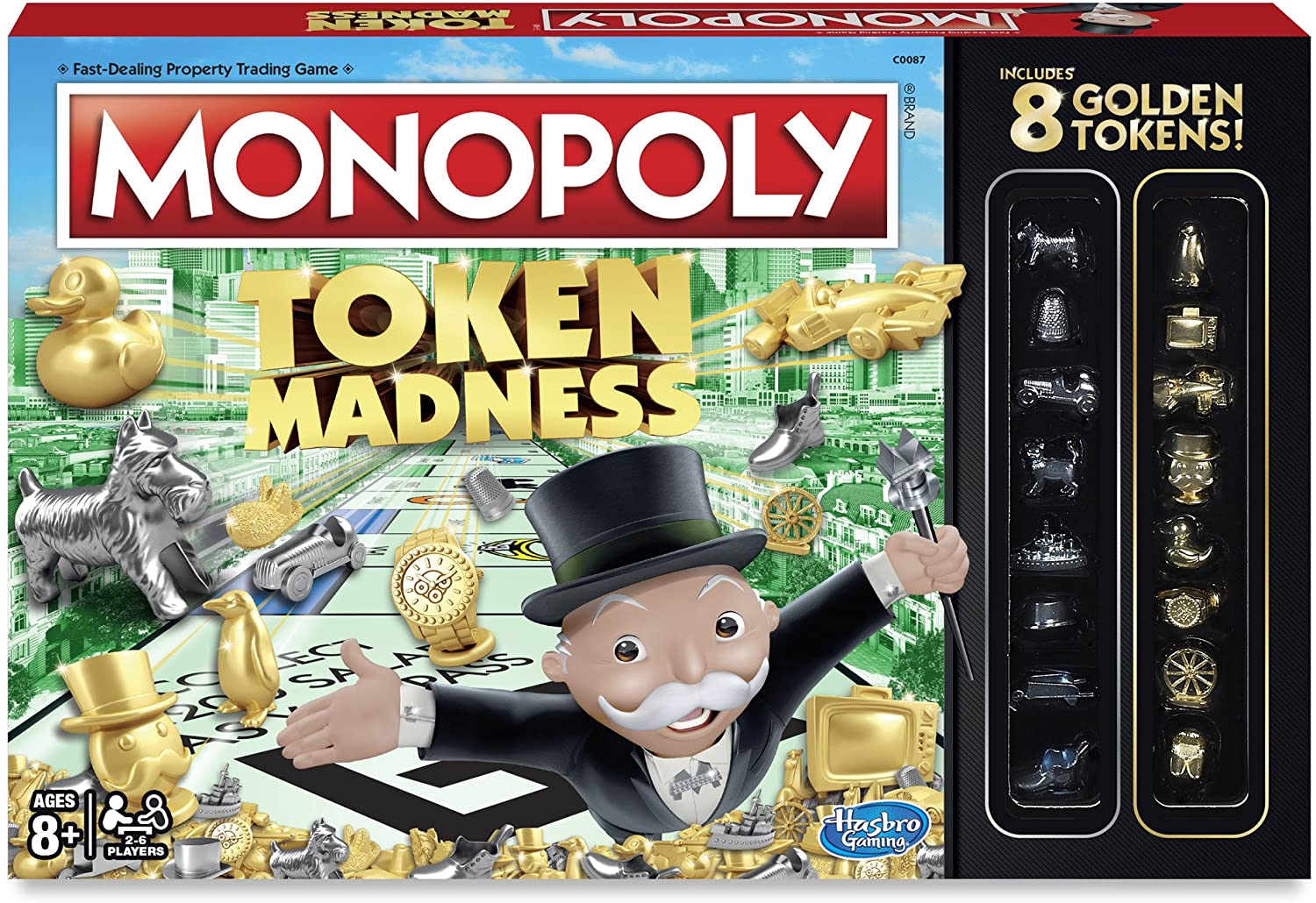 Monopoly Token Madness Game, Golden,silver
