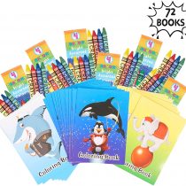 THE TWIDDLERS - 72 Mini Colouring Books & 18 Crayons Sets for Kids