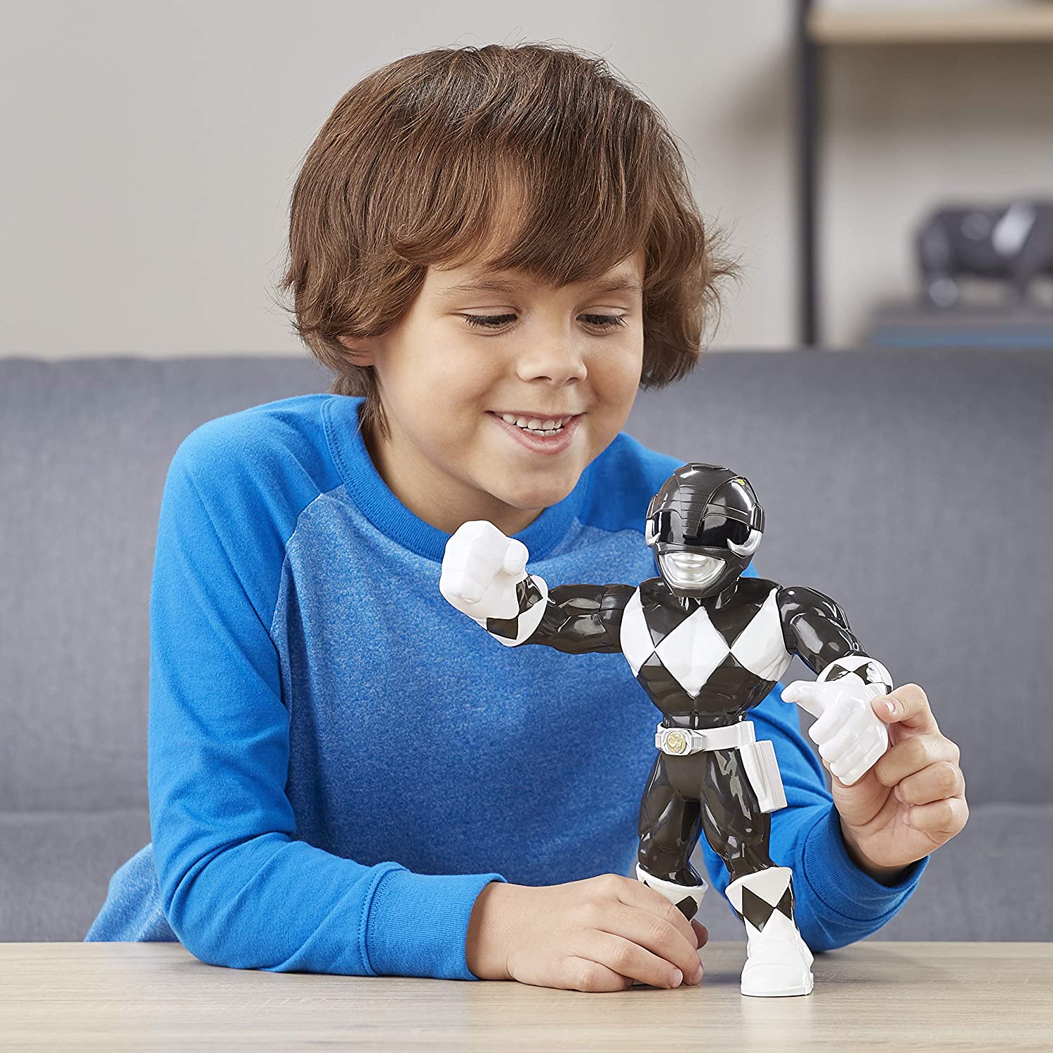 Power Rangers Playskool Heroes Mega Mighties - Action Figure Green Ranger 25 Cm, Giocattolo Morphin Con Articolazioni, Per Bambini 3+ Anni